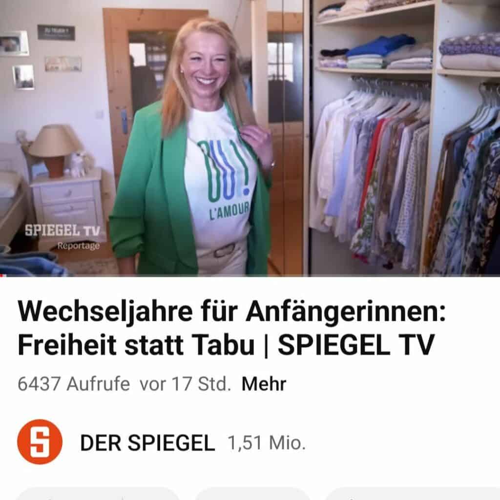 Larin Mayerhofer in ihrem Ankleidezimmer in der Spiegel TV Reportage Wechseljahre für Anfängerinnen