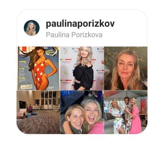 Instagram Account von Paulina Porizkova