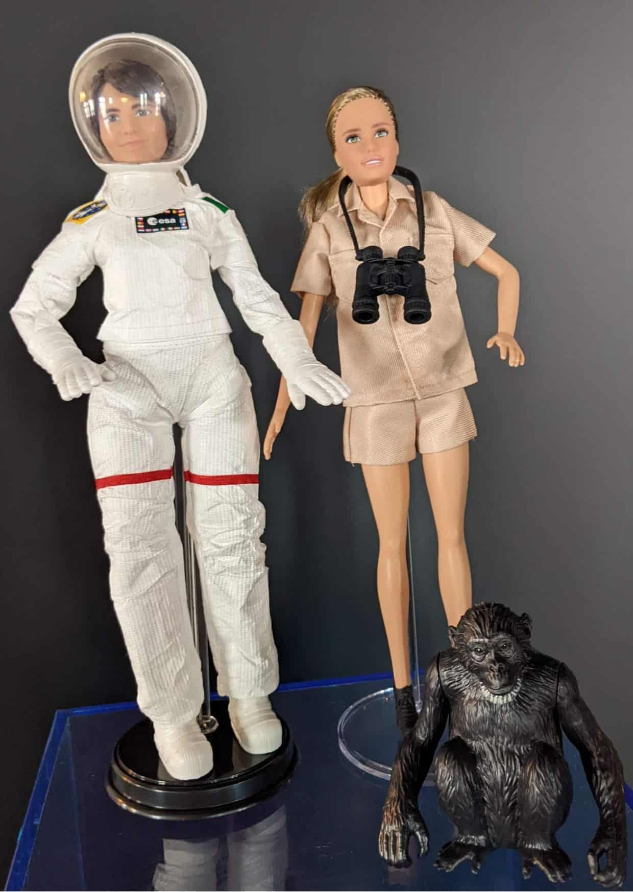 Jane Goodall als Barbie und Astronautin Samantha Cristoforetti - Barbie Dream Gap Project