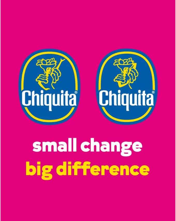 Pinker Hintergund mit Chiquita Logo und Text