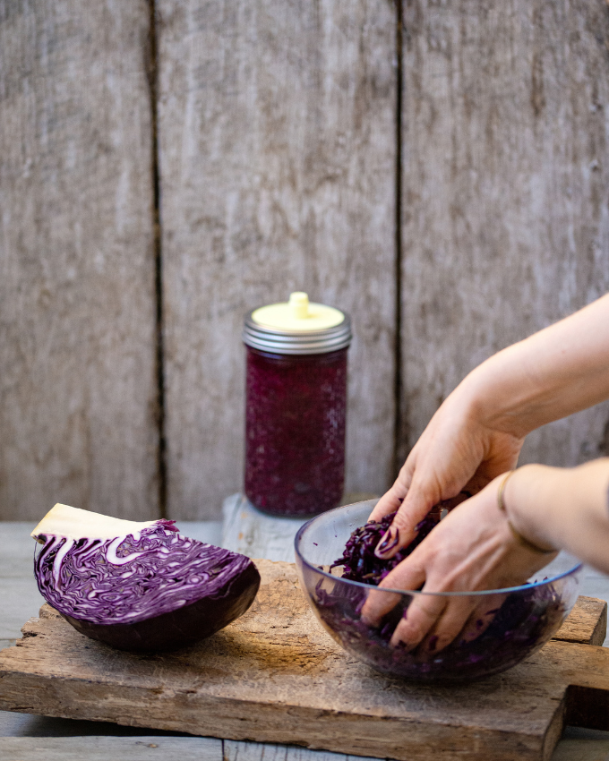 Rotkohl kneten 1
