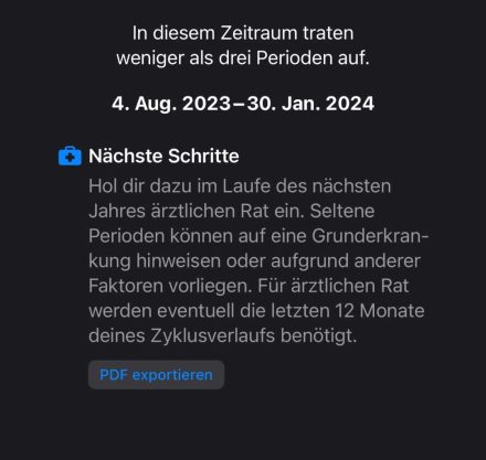 Apple Health Zyklusprotokoll